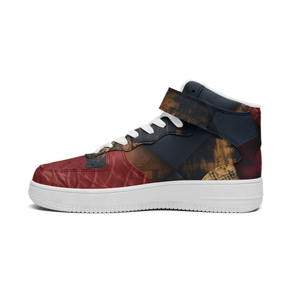 TRIANGLES & LEATHER Unisex High Top Leather Sneakers