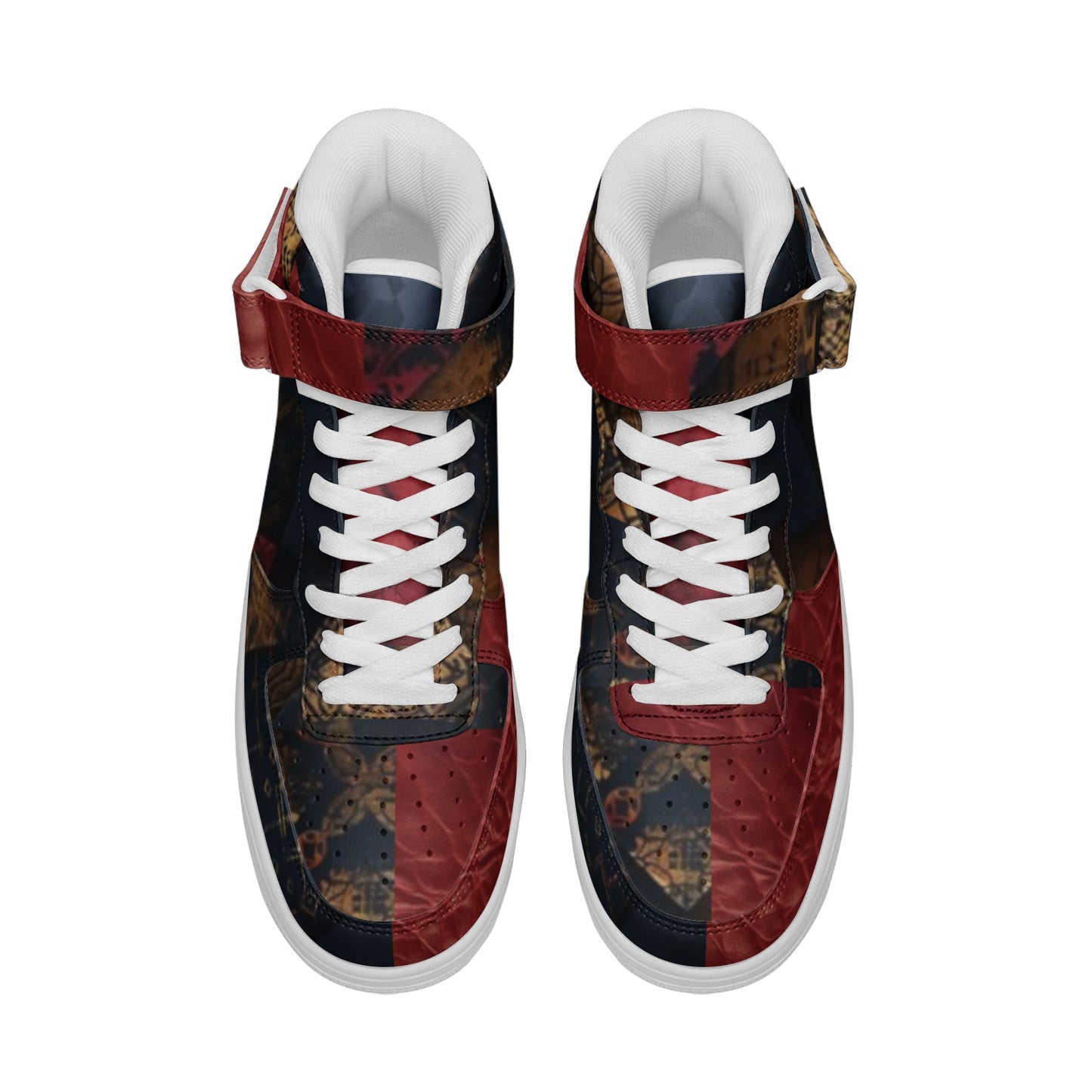 TRIANGLES & LEATHER Unisex High Top Leather Sneakers