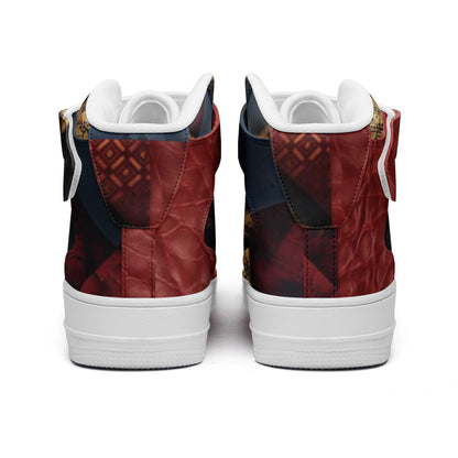 TRIANGLES & LEATHER Unisex High Top Leather Sneakers