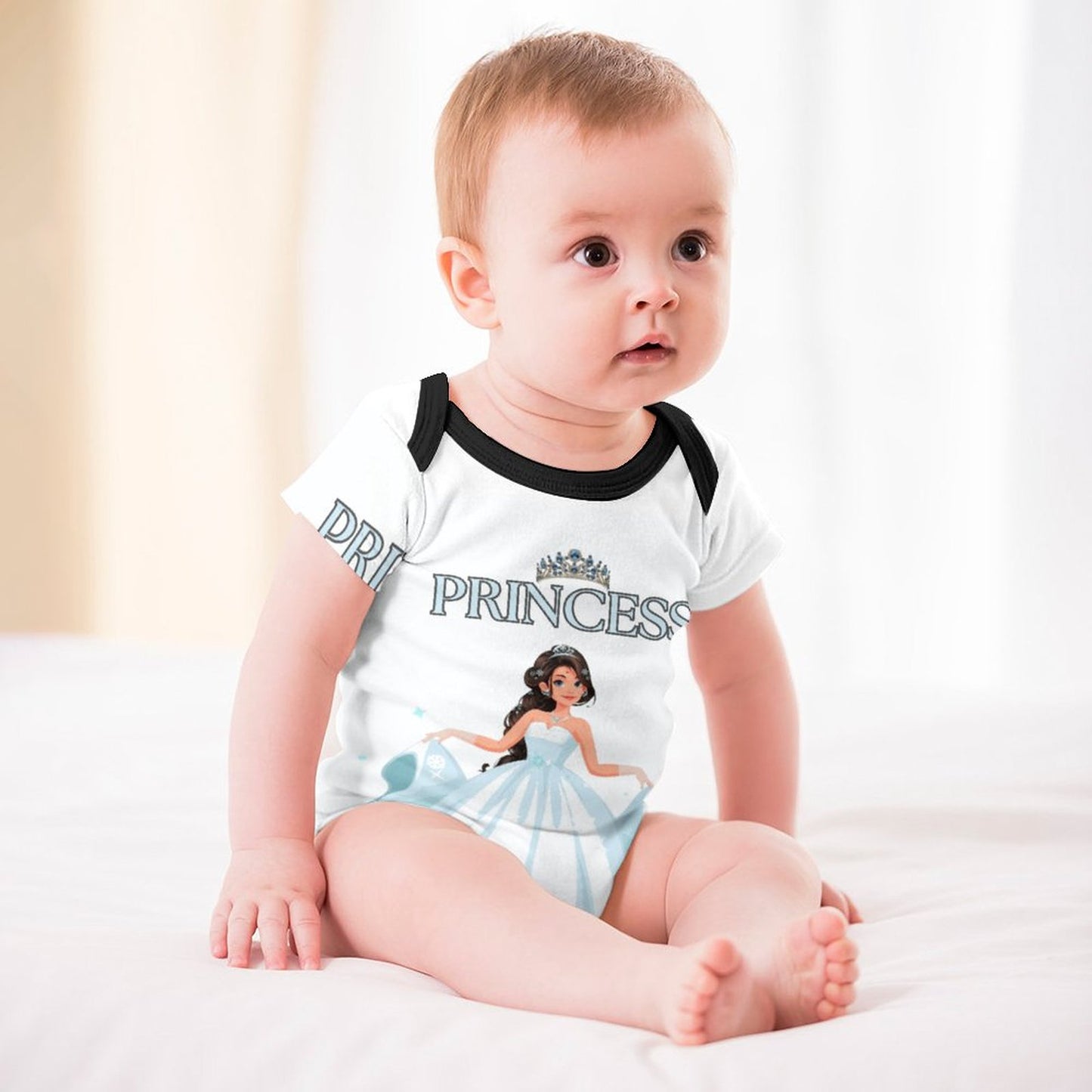 220gsm Faux Cotton Short Sleeve Baby Romper 349P (All-over Printing)