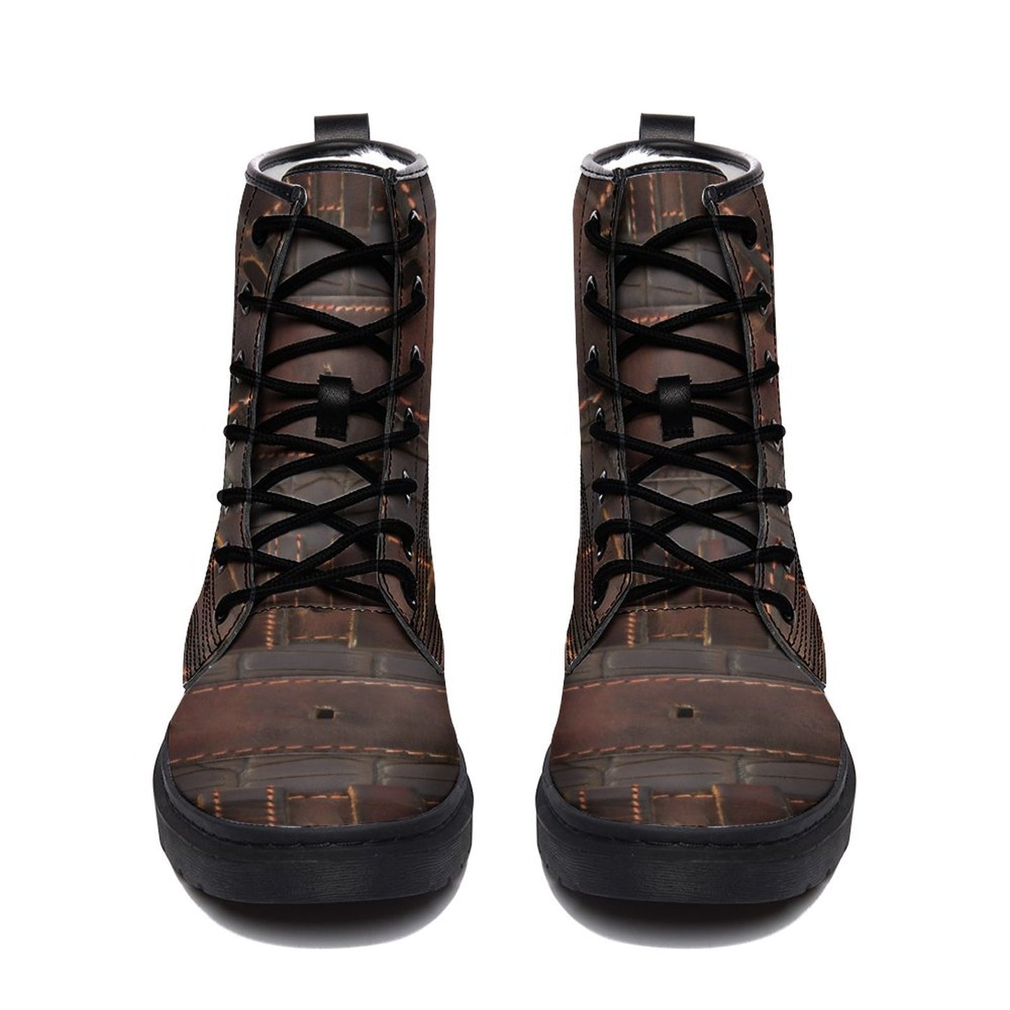 RUGGED LEATHER BUCKLE Print Unisex Plush Fur Boots