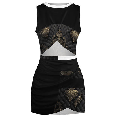 Cutout Bodycon Slim Fit Dress BEQ (All-Over Printing)