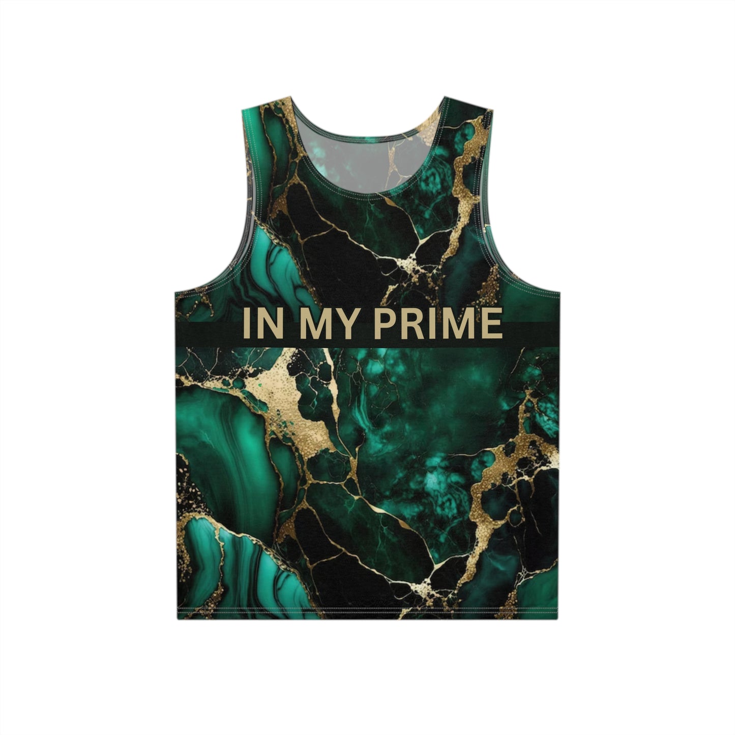 IN MY PRIME GREEN & GOLD MARBLE Men's Tank-SMALL-3XL