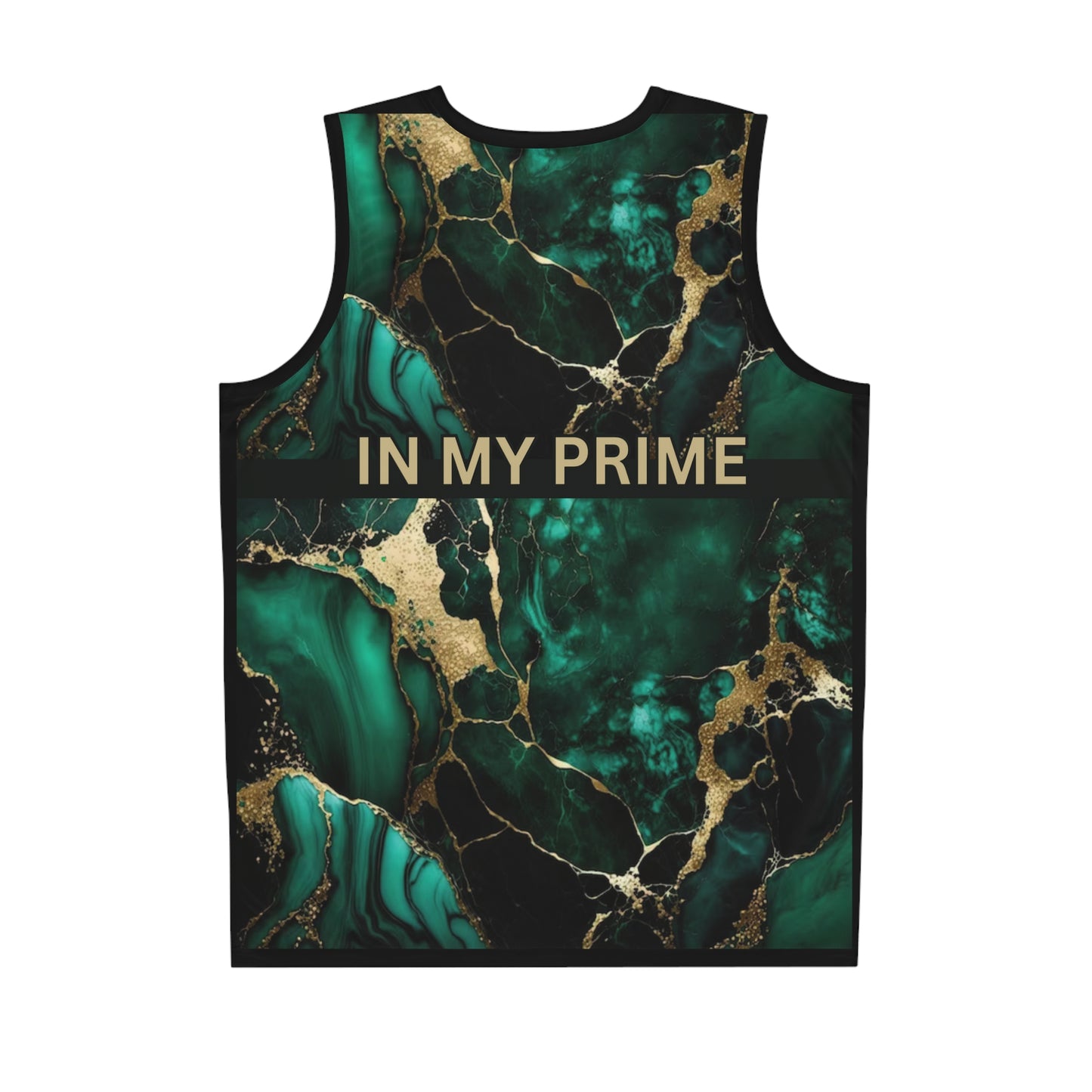 IN MY PRIME GREEN & GOLD MARBLE Basketball Jersey