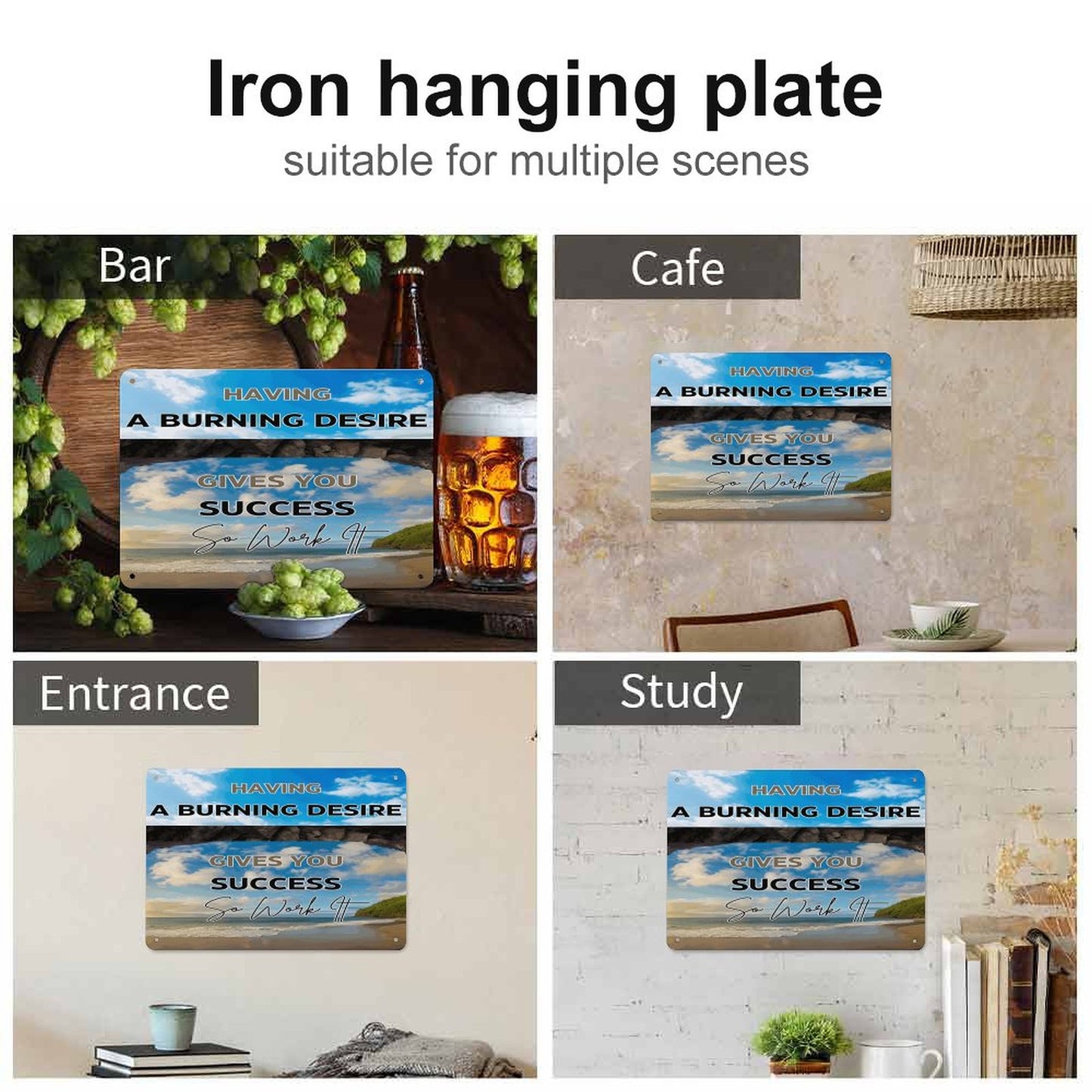 Horizontal Personalized Metal Wall Art Tin Sign-5.5"x7.9"/14x20cm