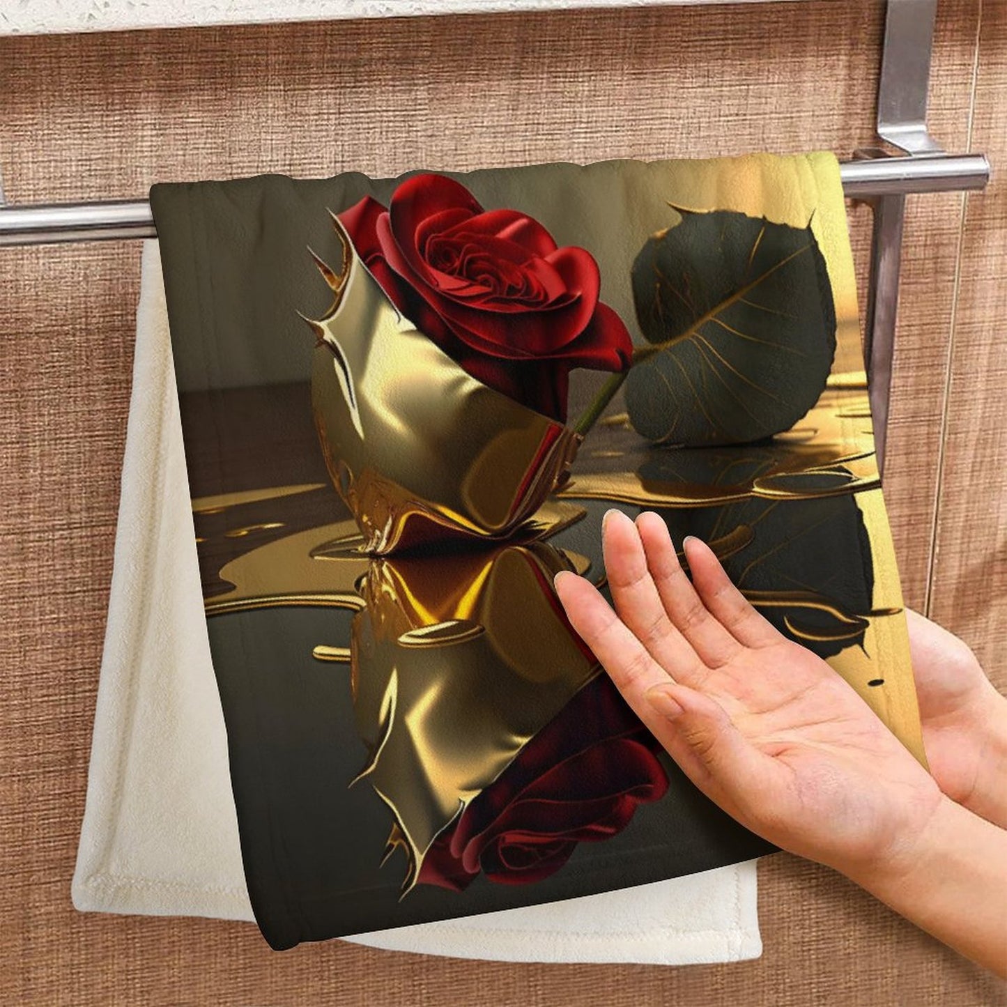 ROSE IN GOLD Coral Velvet Towel