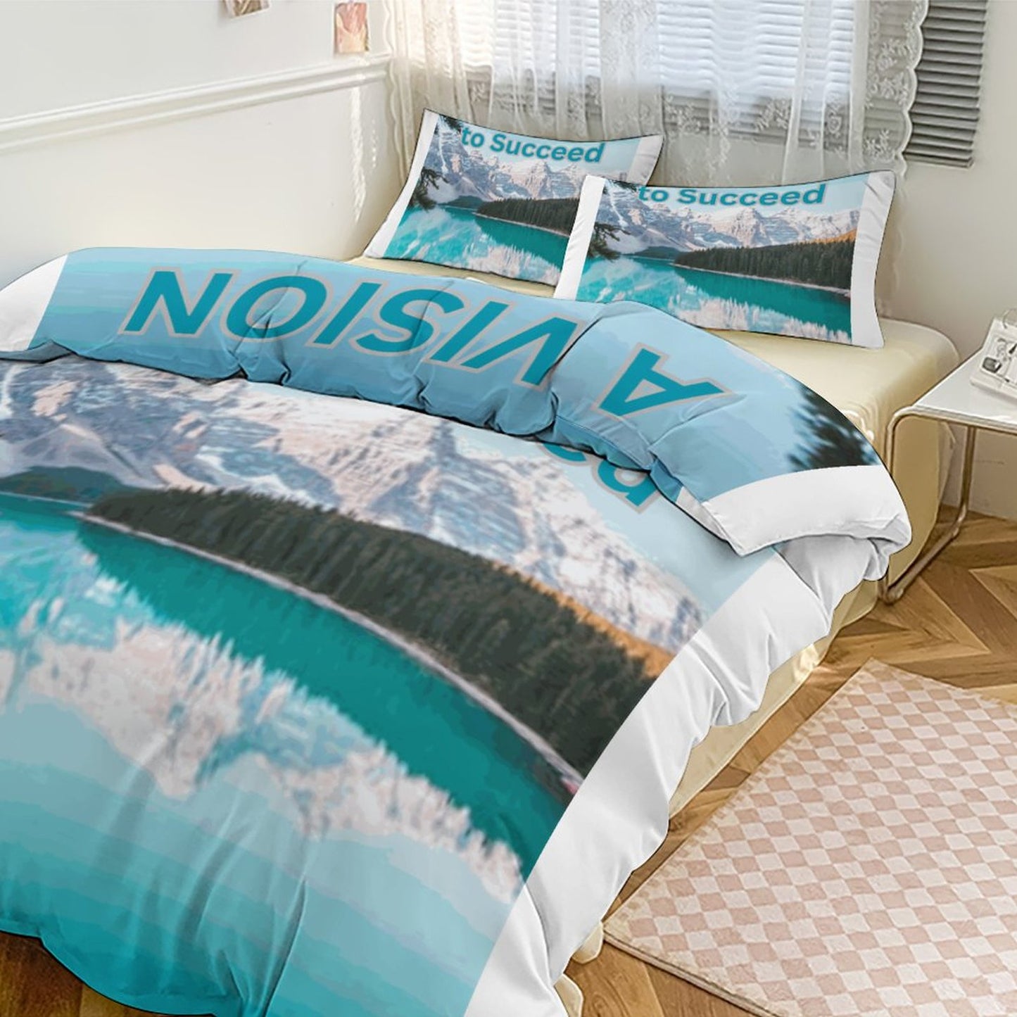 3-Piece Bedding Set-86"×70"/ 218×177cm (Dual-sidede Printing)