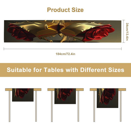 ROSE IN GOLD Flax Table Runner
