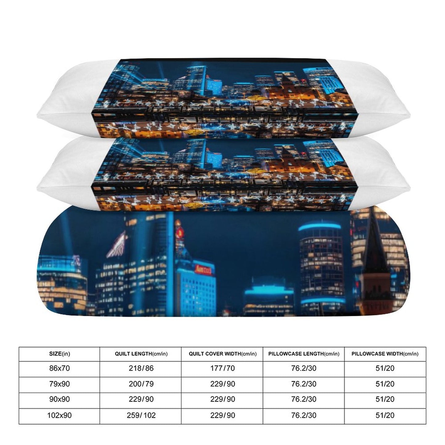 3-Piece Bedding Set-90"x90"/ 229x229cm (Dual-sided Printing)