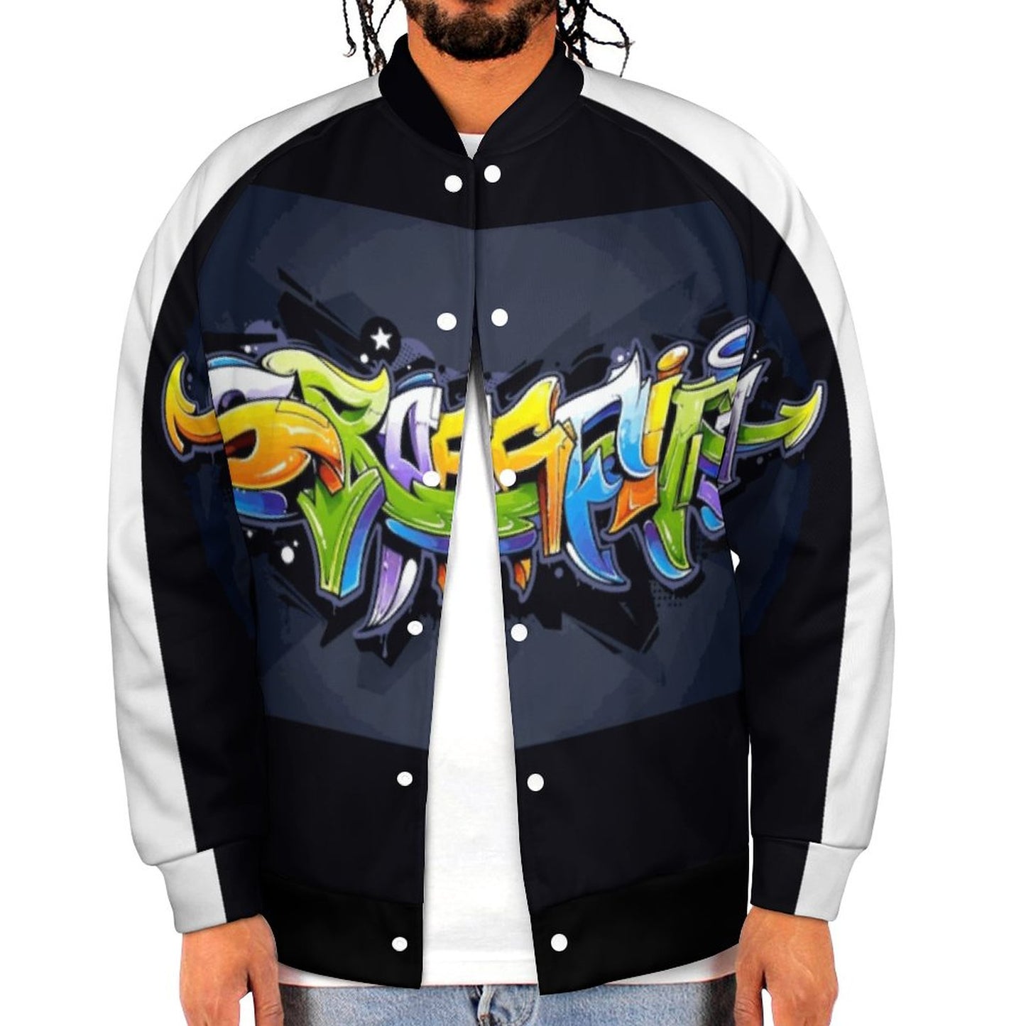 COLORFUL GRAFFITI Men's Baseball Jacket-*2XS-6XL