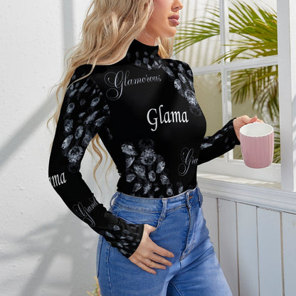 High-collar Long-sleeve Bodysuit NZ056 (All-Over Printing)