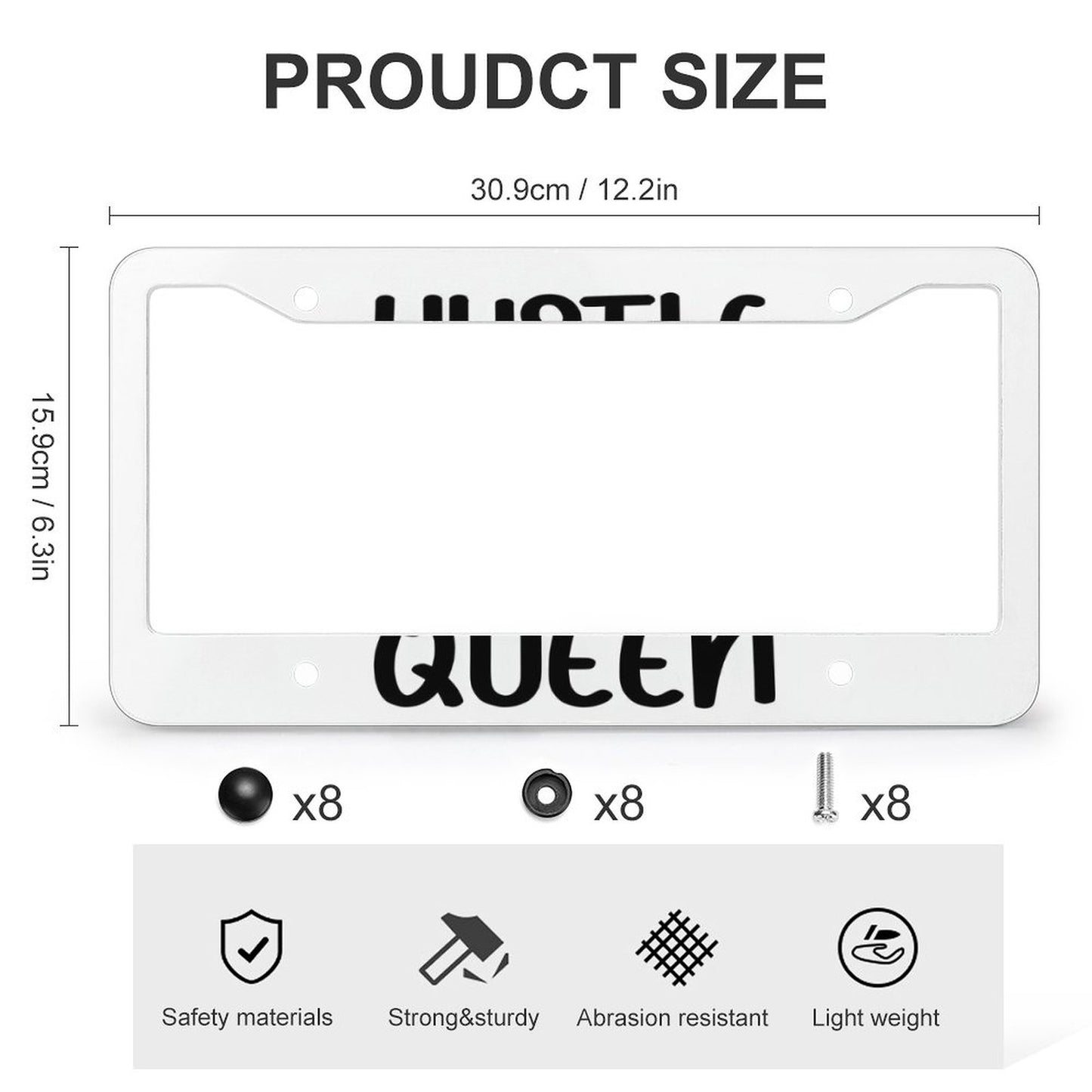 License Plate Frames with 4 Round Holes (1 Pair)