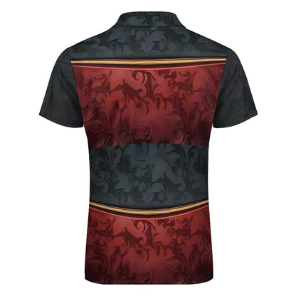 Men's Short Sleeve POLO Shirt with Zipper B470 (All-Over Printing)