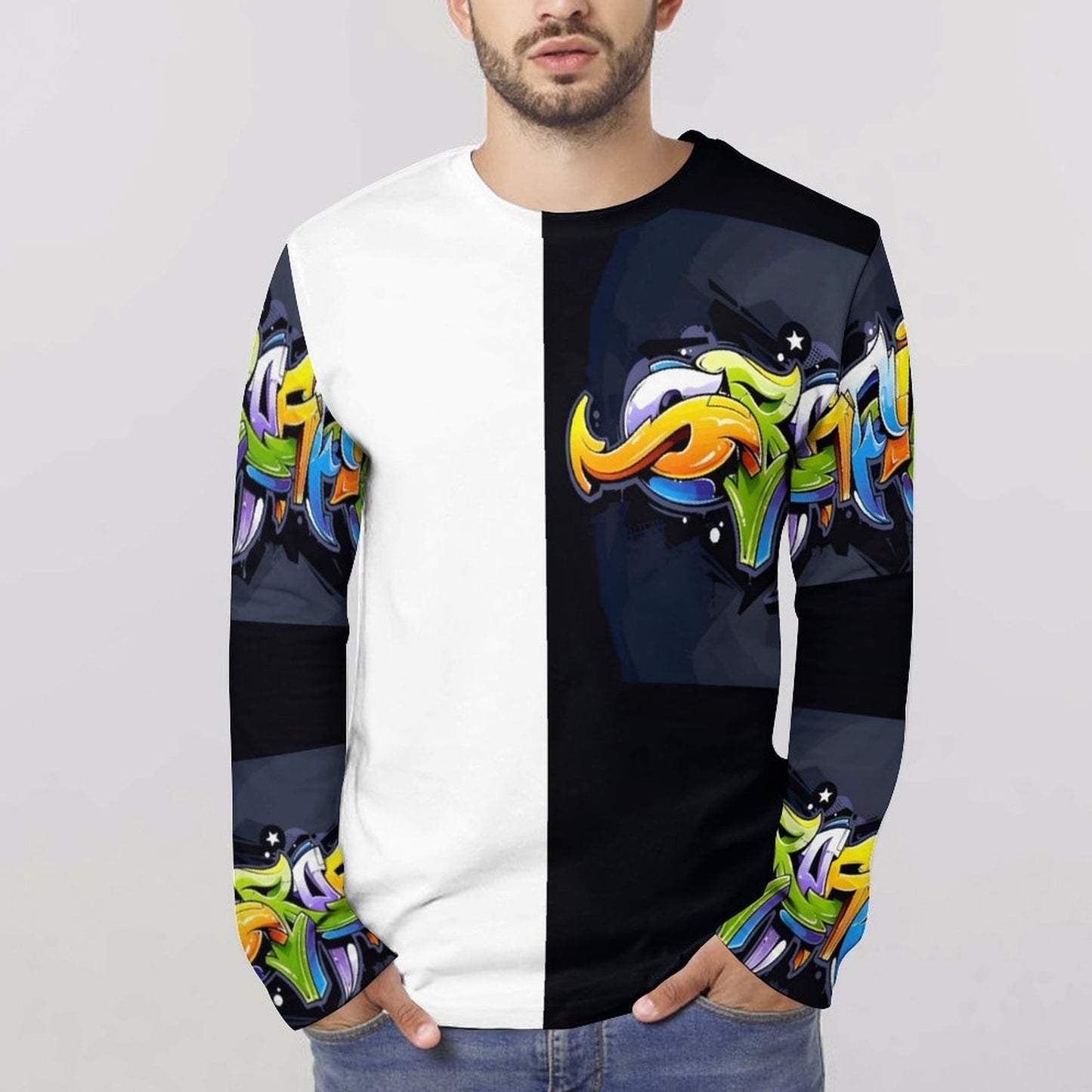 COLORFUL GRAFFITI Lightweight Long Sleeve Shirt-SMALL-5XL