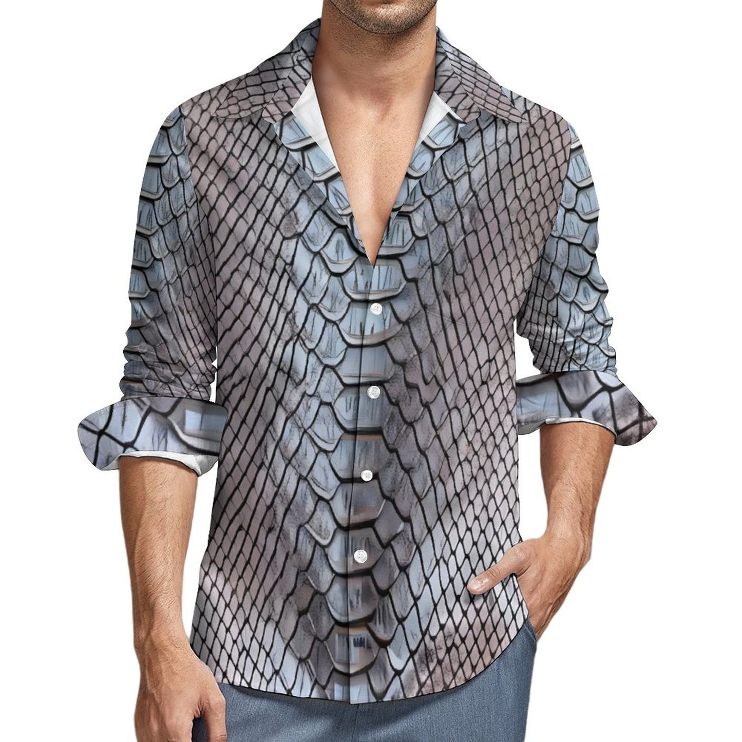 Men's Long Sleeve Shirt with Pocket LS (All-Over Printing)