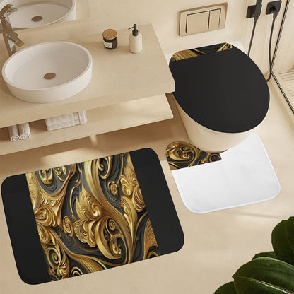 Coral Velvet Restroom Rug Set of 3-15.7"x23.6"/ 40x60cm