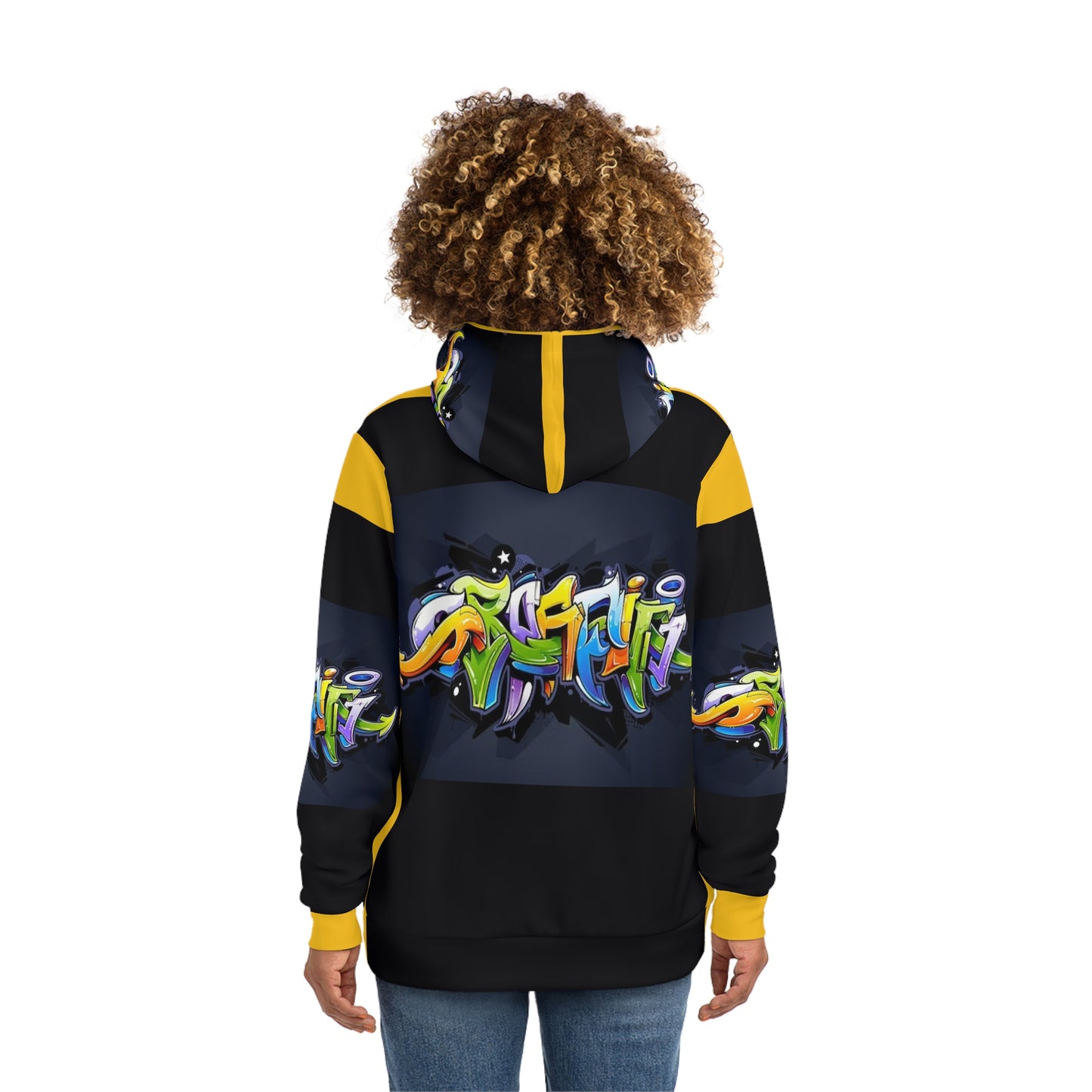 COLORFUL GRAFFITI UNISEX black/yellow Fashion Hoodie