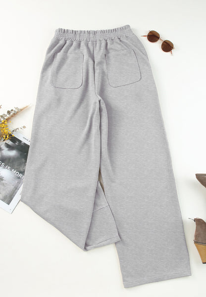 Elastic Waist Sweatpants with Pockets (black/tan/grey)-SMALL-2XL