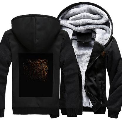 260gsm Men’s Plush Full Zip Hoodie (Partial Printing)