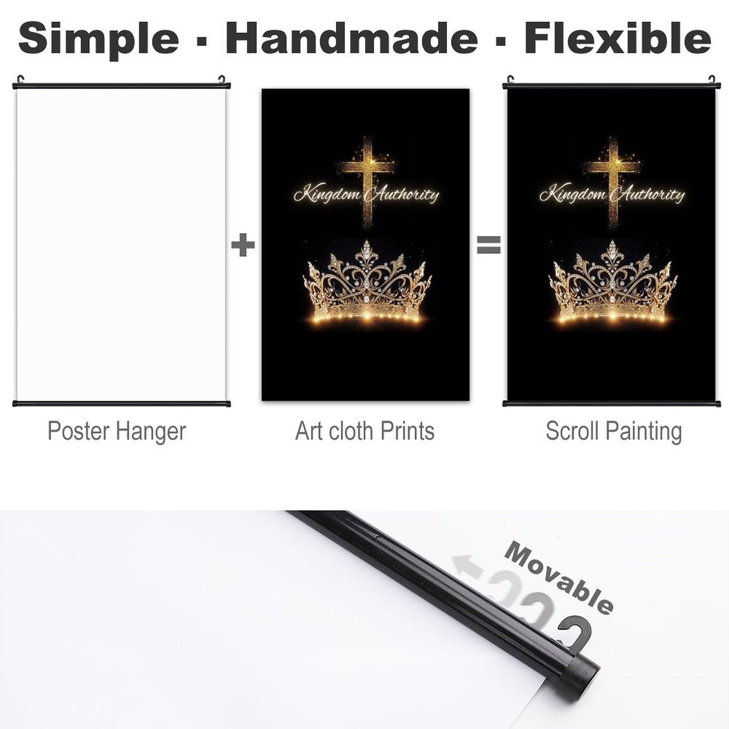 Canvas Hanging Poster with Scrolls-16"x24"/ 40x60cm