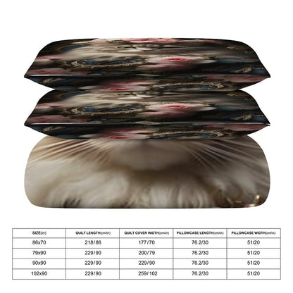 3-Piece Bedding Set-86"×70"/ 218×177cm (Dual-sideded Printing)