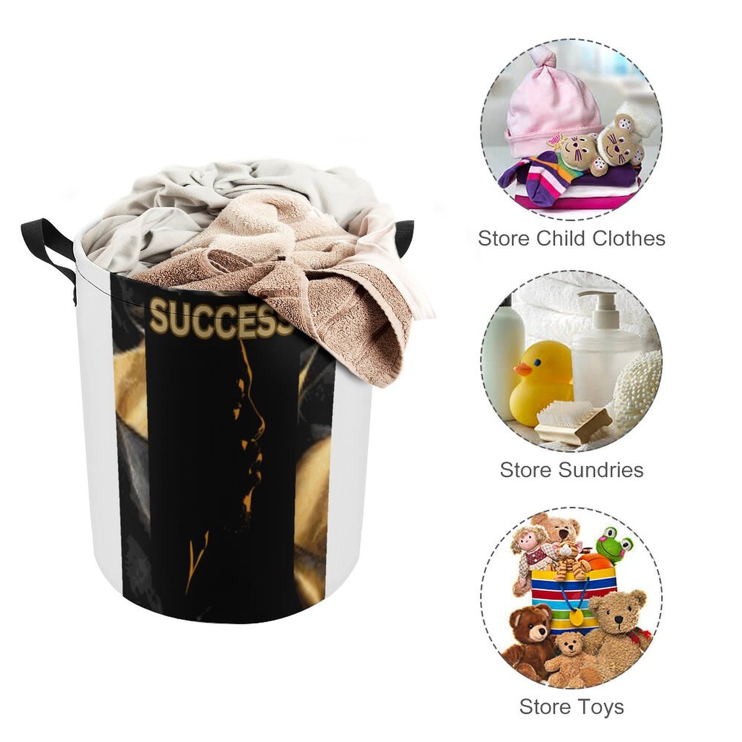 Drawstring collapsible Laundry Basket