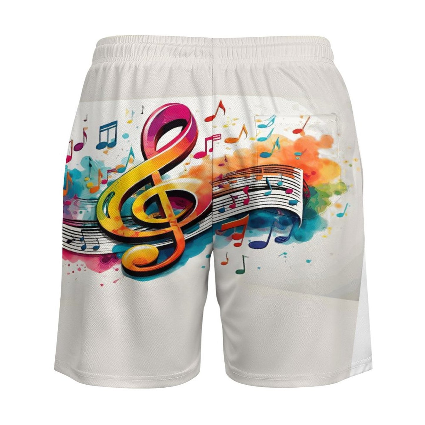MUSIC GRAFFITI Men's Beach/GYM Shorts with 4 Pockets-SMALL-3XL