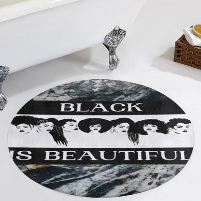 Round Coral Velvet Warm Floor Mat