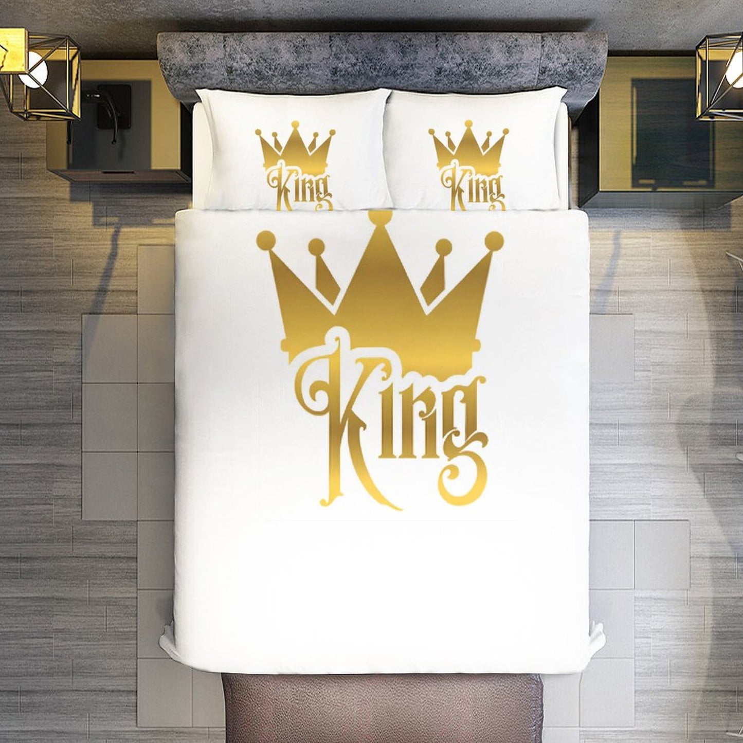 3-Piece Bedding Set-90"x90"/ 229x229cm (Dual-sided Printing)