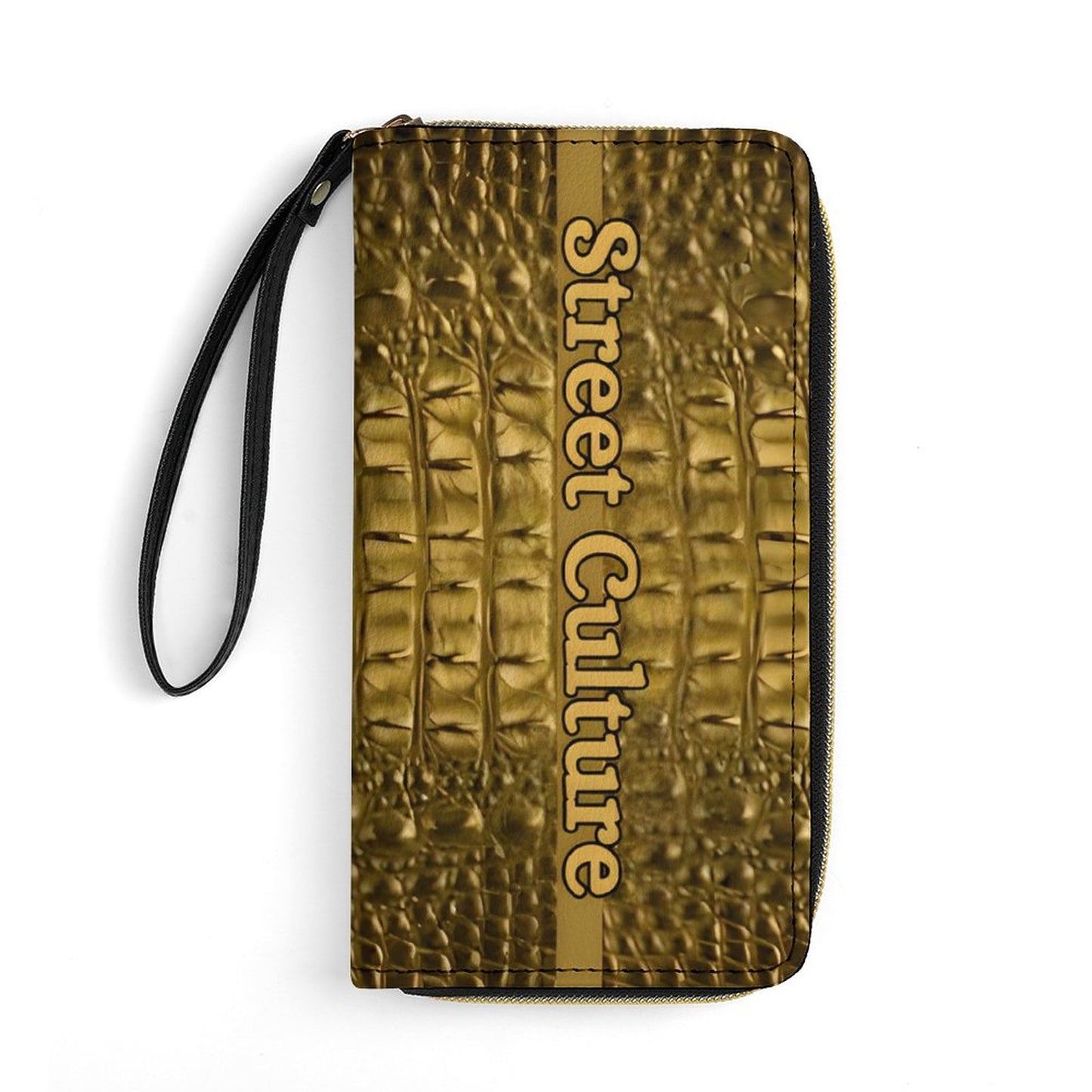STREET CULTURE Alligator Leather Wallet with Wristlet Strap