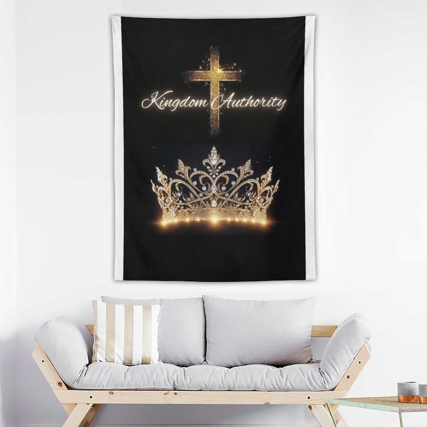 Wall Art with Vertical Tapestry