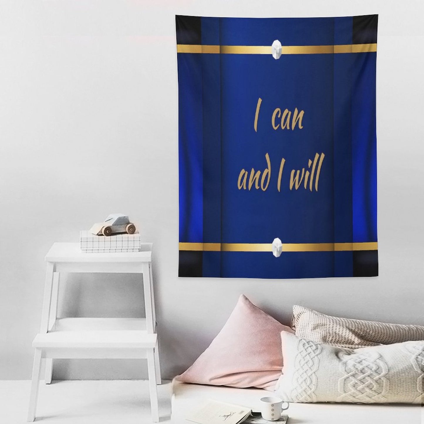 Wall Art with Vertical Tapestry