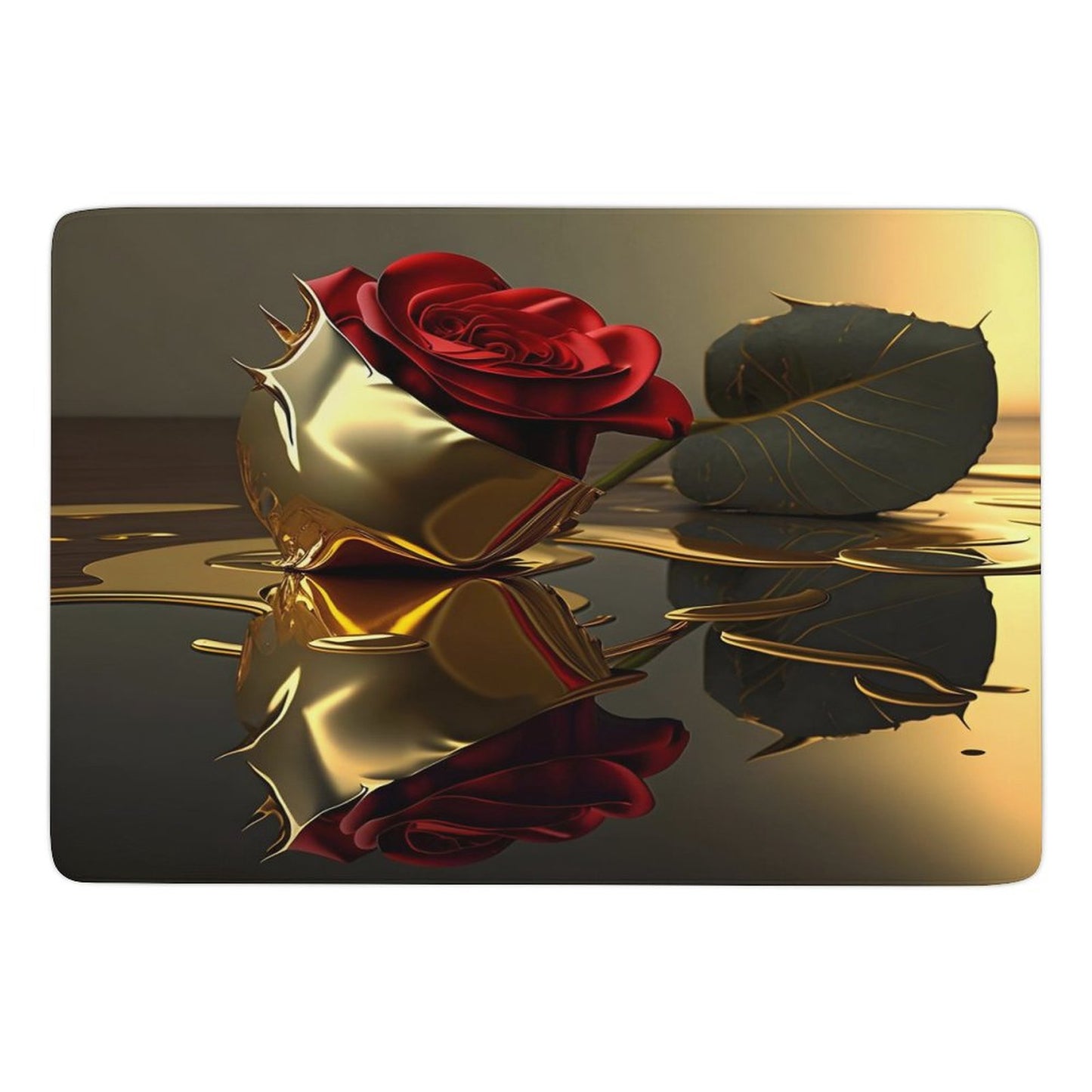 LARGE 5'X3' Coral Velvet Floor RUG for Home-ROSE ON GOLD