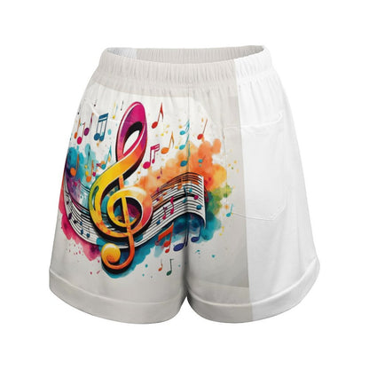 MUSIC GRAFFITI Loose High Waisted Shorts-SMALL-3XL