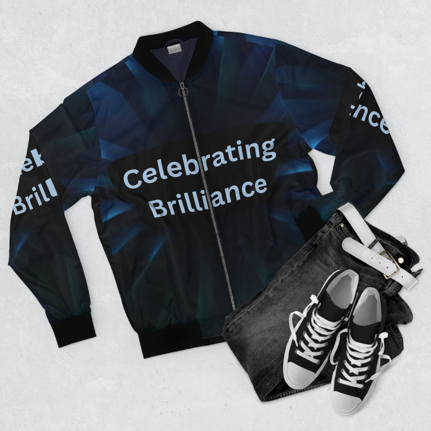 CELEBRATING BRILLIANCE MEN'S/UNISEX Bomber Jacket (XS-5XL) (for groups or events)