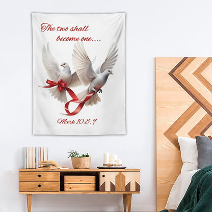 Wall Art with Vertical Tapestry