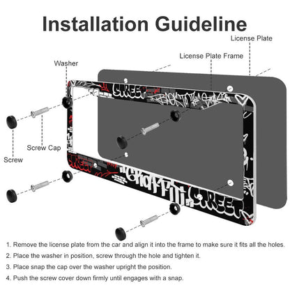License Plate Frames with 4 Round Holes (1 Pair)