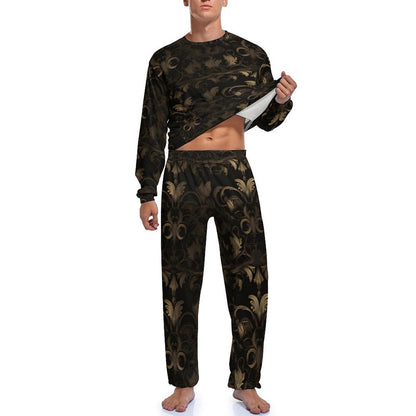 BLACK & GOLD ACCENT Men's Loungewear Set-SMALL-2XL