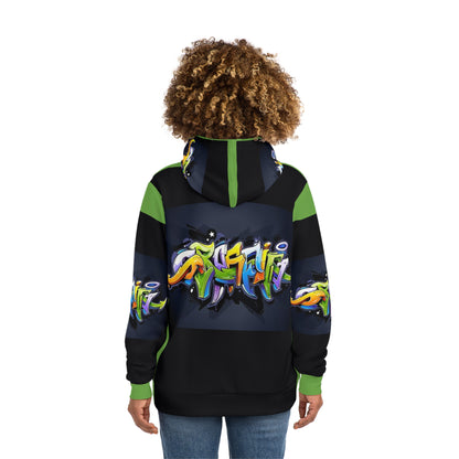 COLORFUL GRAFFITI UNISEX black/lime Fashion Hoodie