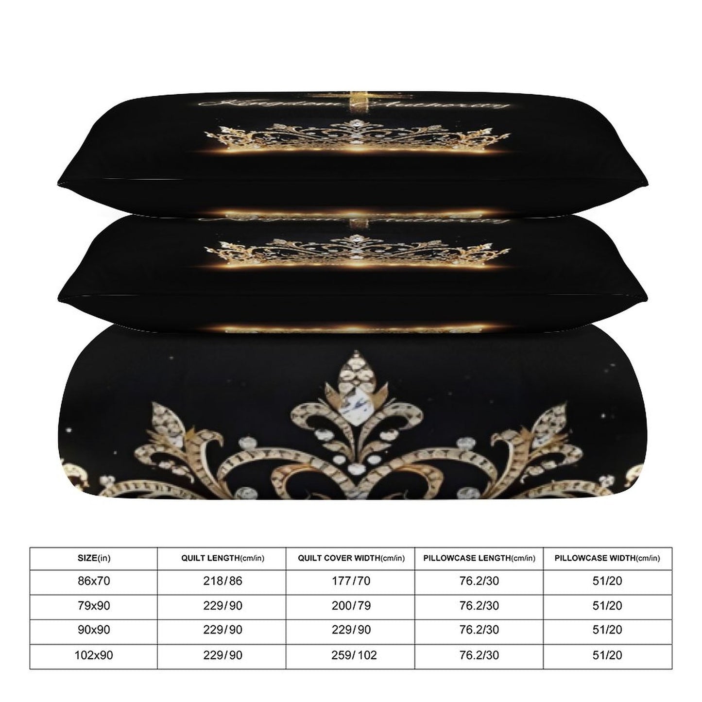 3-Piece Bedding Set-90"x90"/ 229x229cm (Dual-sided Printing)