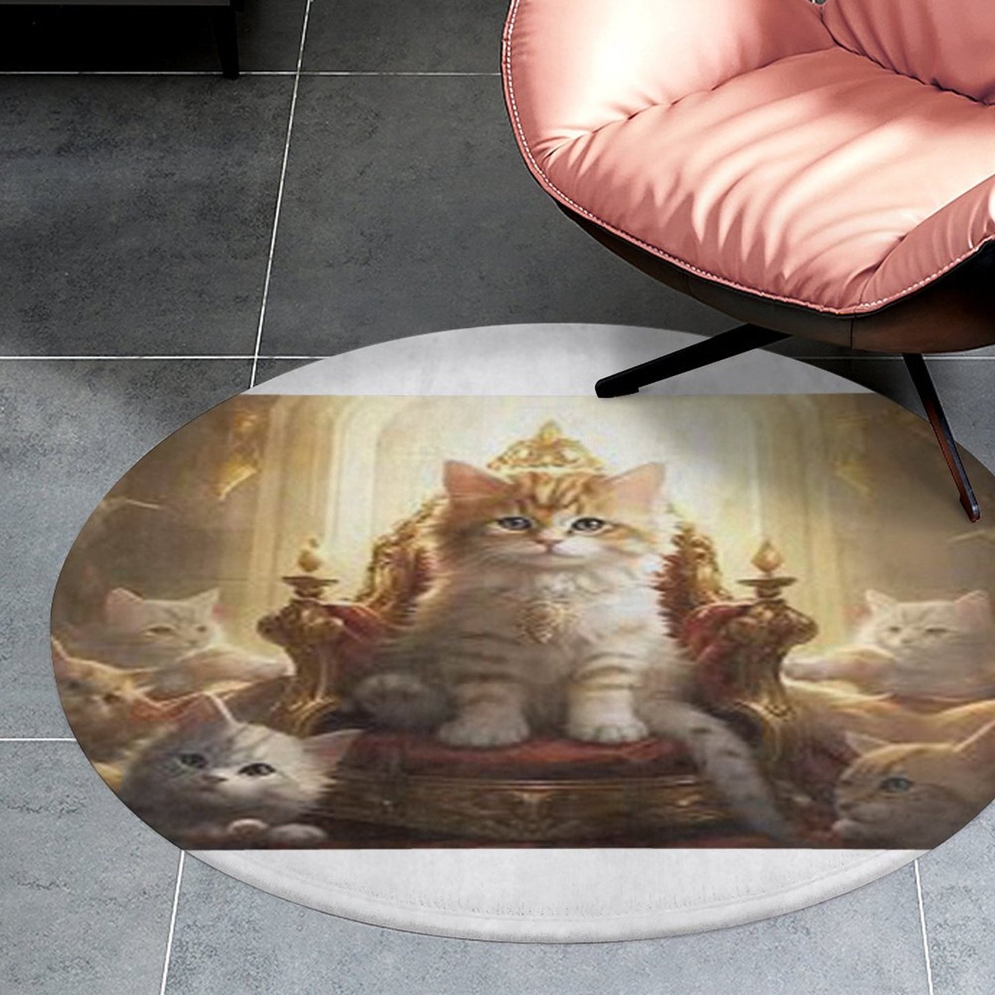 Round Coral Velvet Warm Floor Mat
