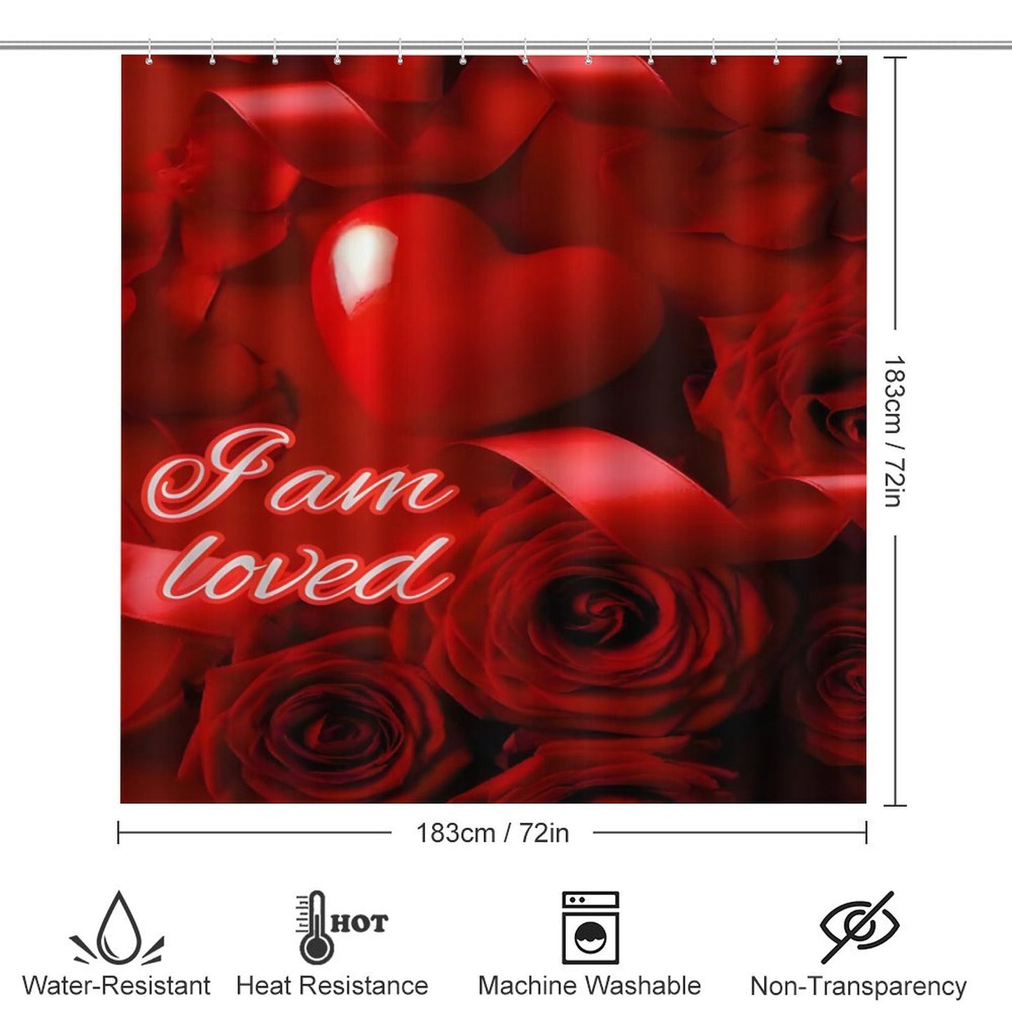 Shower Curtain Set with 3 Rugs