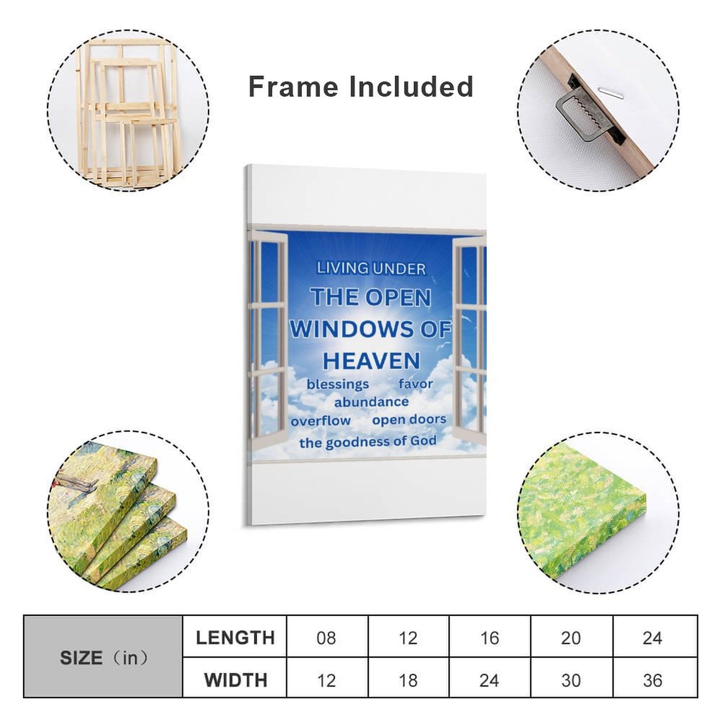 Framed Wooden Poster Hanging (Vertical 2:3)-8x12 inch