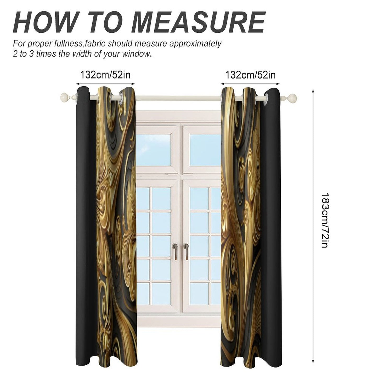 Grommet Curtain-52"x72"/ 132x183cm