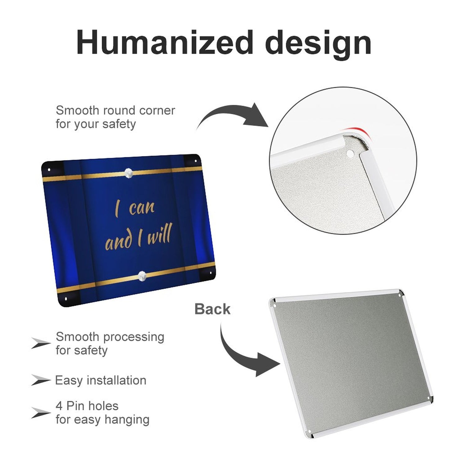 Horizontal Personalized Metal Wall Art Tin Sign-5.5"x7.9"/14x20cm