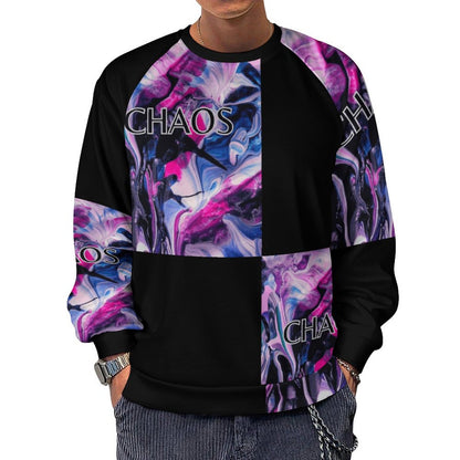 CHAOS Men's Crewneck Raglan Sweatshirt-SMALL-5XL