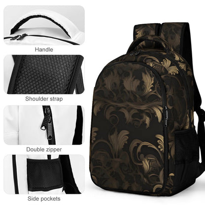 BLACK & GOLD ACCENT Multi-Pocket Back Pack
