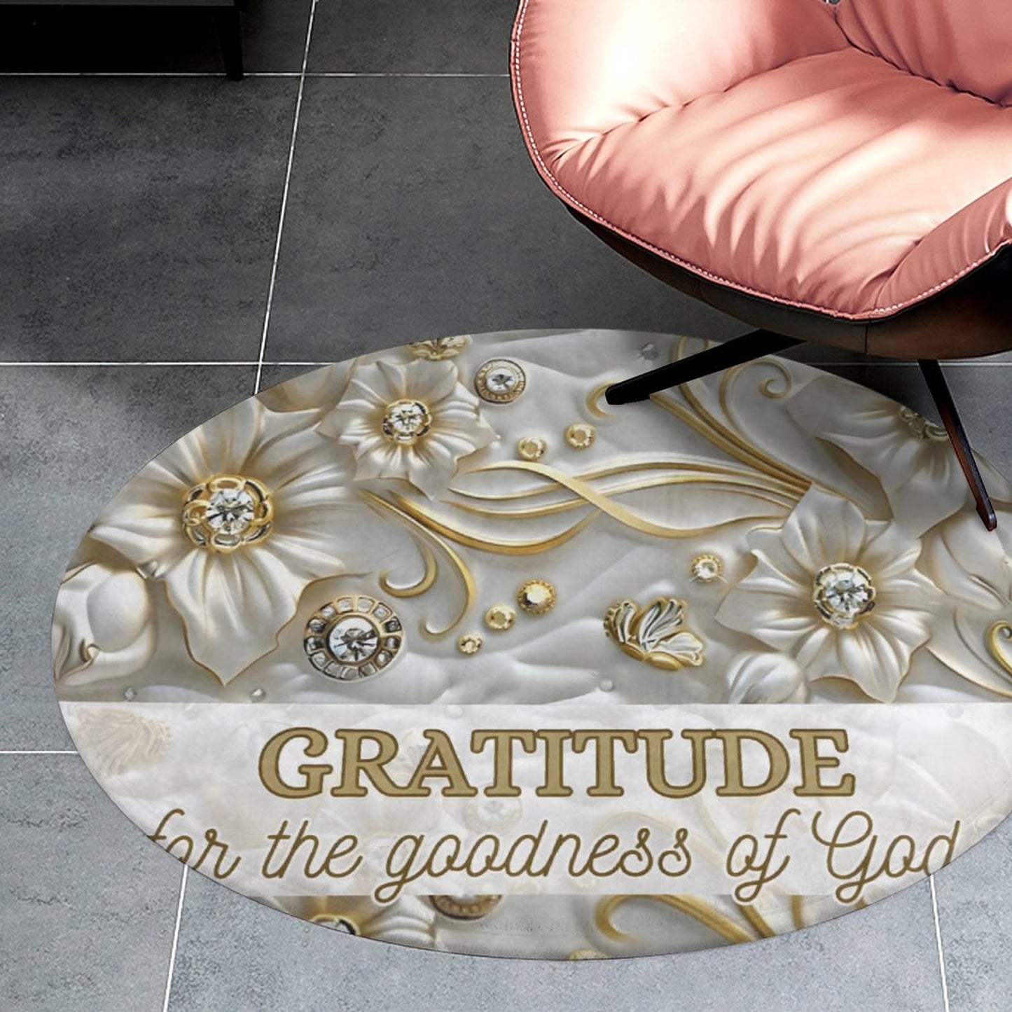 Round Coral Velvet Warm Floor Mat