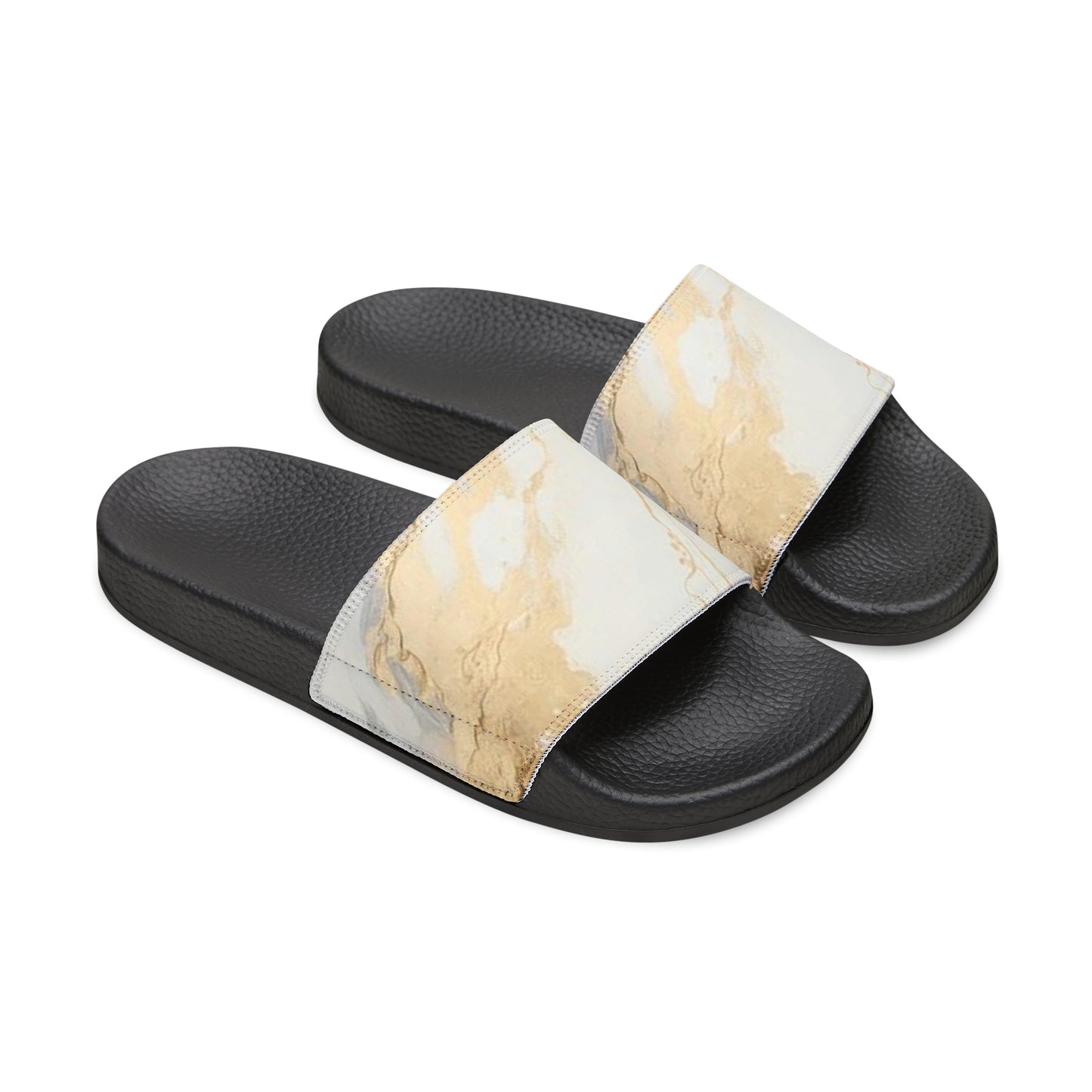 GOLD FOIL Women's Slide Sandals (black or white soles)