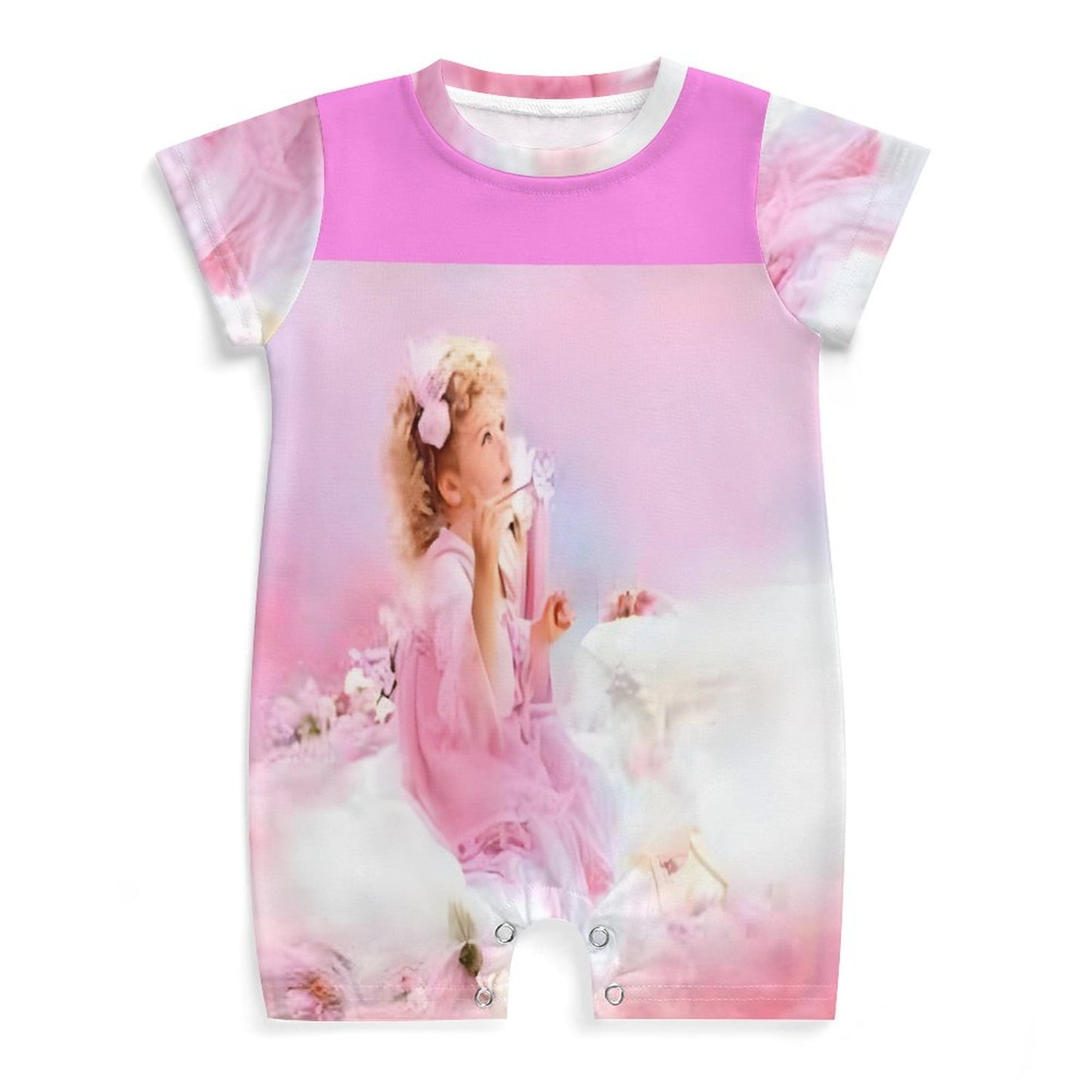 Short Sleeve Baby Bodysuit Romper PLR (All-Over Printing)